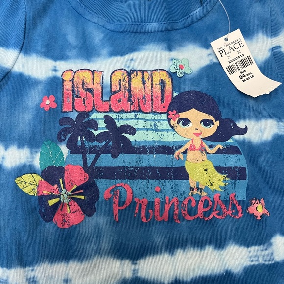 The Children’s Place Toddler “ISLAND PRINCESS “ 24 months Tie Dye TSHIRT NWT - Picture 3 of 6